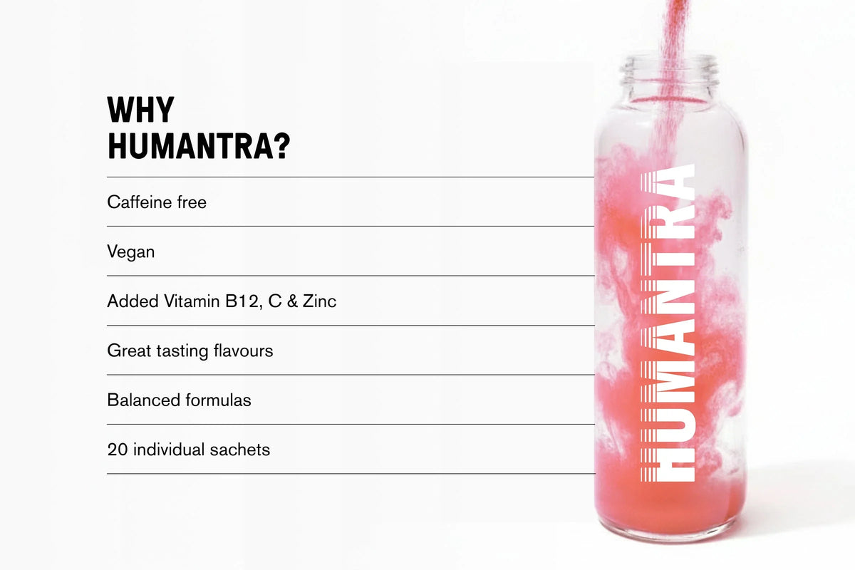 Humantra Berry Pomegranate Electrolyte Hydration Pack – Zero Sugar, 20 Servings, 72g
