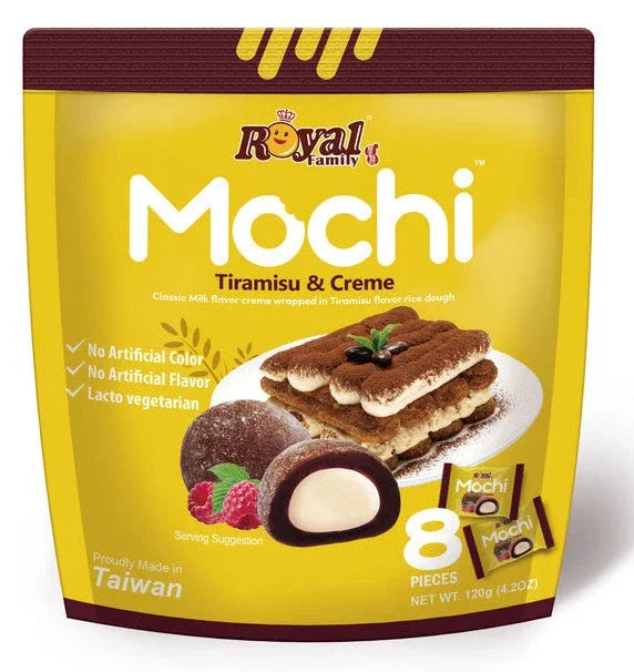 Royal Family Mochi Tiramisu And Creame Wrapped in Sweet Rice Dough 120g
