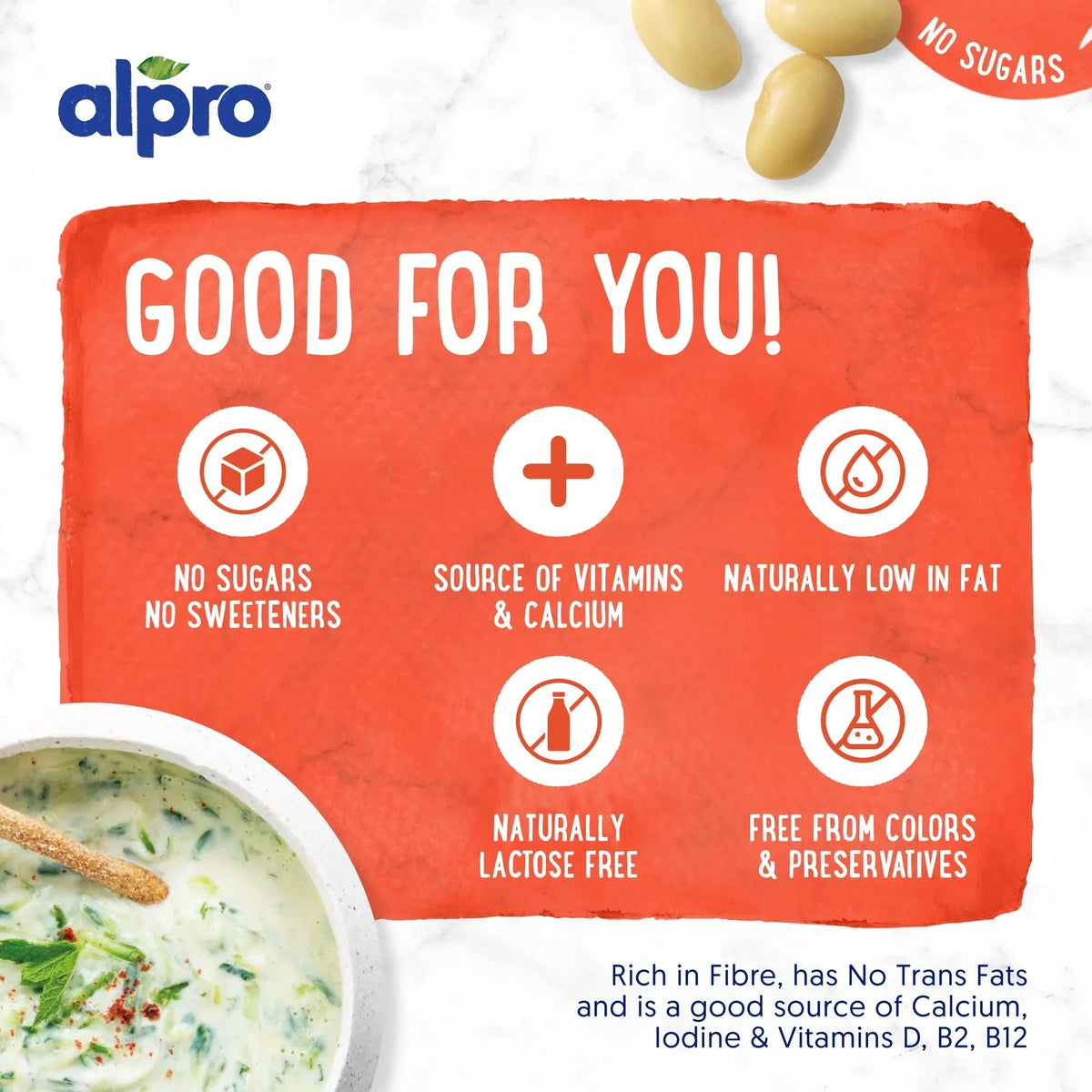 Alpro Soya Unsweetened - Case of 12 (12 x 1L)