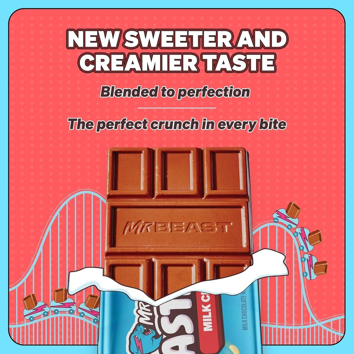 Mr Beast Feastables Milk Chocolate Crunch Bar, Made with Grass-Fed Milk Chocolate and Organic Cocoa - 35gm