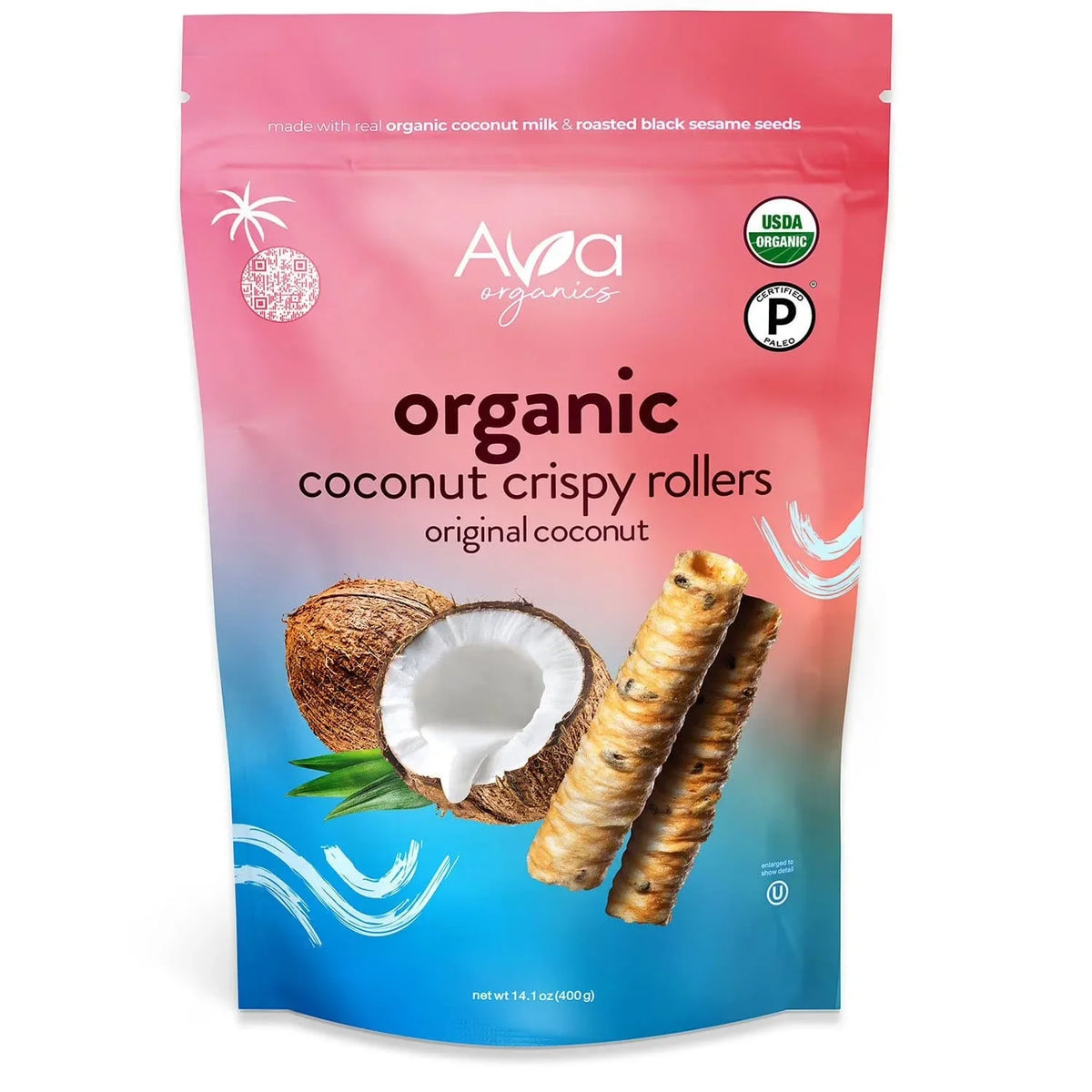 Ava Organics Coconut Crispy Rollers - 400g | Welaza