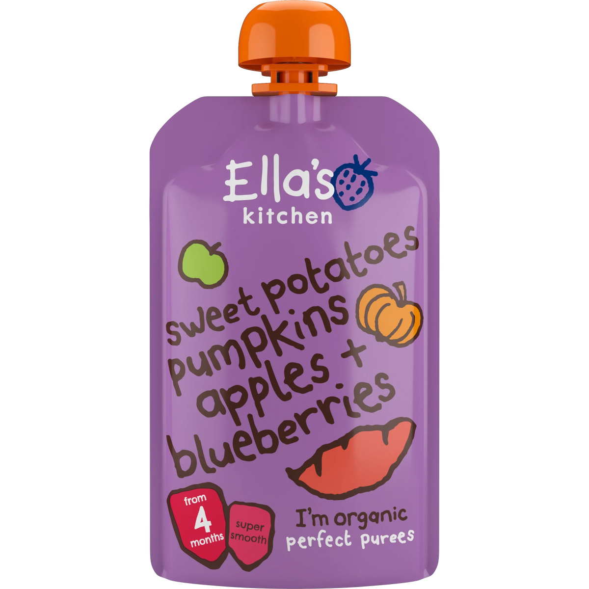 Ella's Kitchen organic sweet potato pumpkin apples + blueberries 120g
