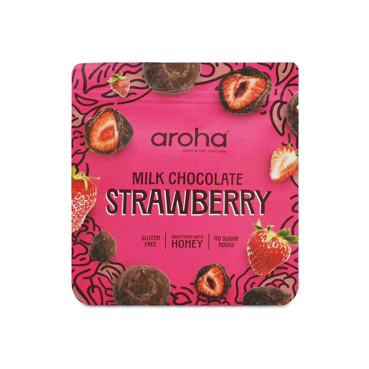 Aroha Strawberries coated with milk chocolate-Honey 40g