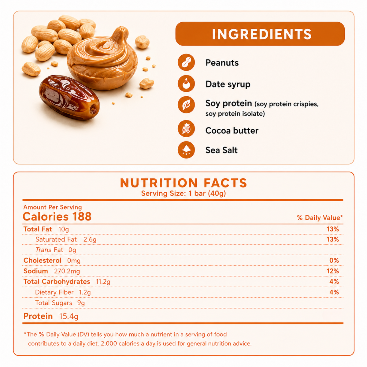 Salted Date & Peanut - 12 Bars (Buy 12 and save AED 16)