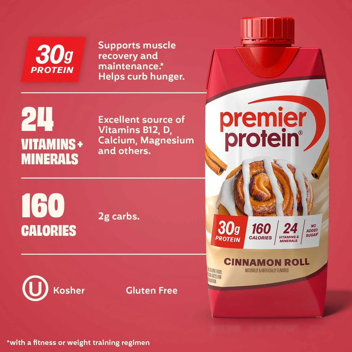 Premier Protein 30g High Protein Shake, Cinnamon Roll 325ml