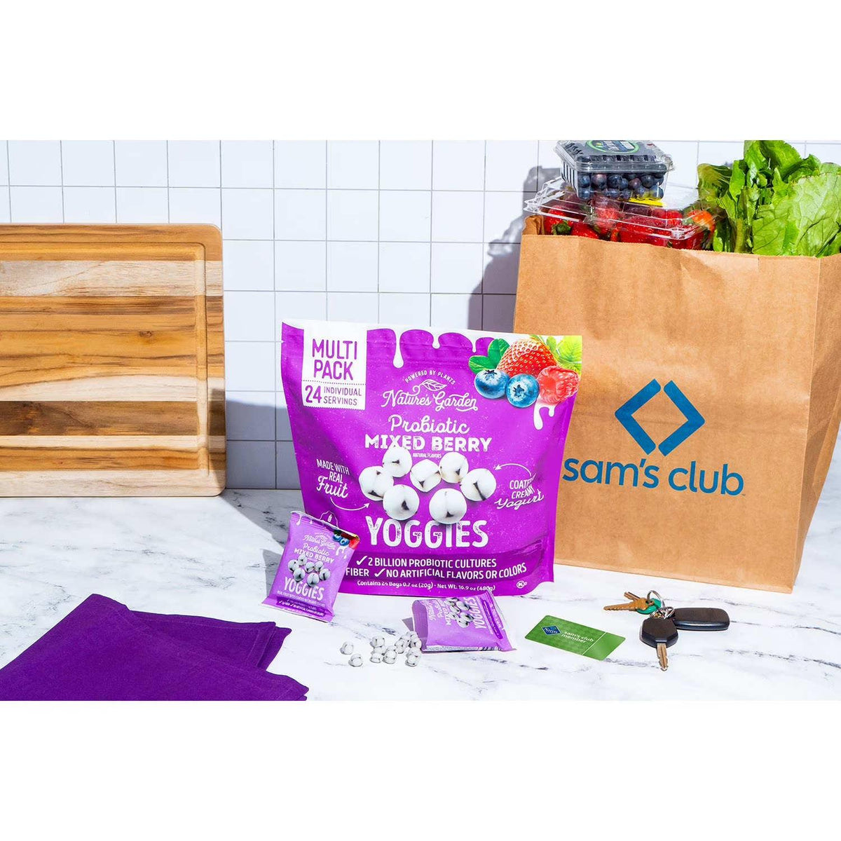 Nature's Garden Probiotic Mixed Berry Yoggies 480g, 24 pk.