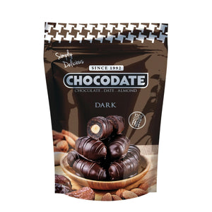 Chocodate Dark – Chocolate-Coated Dates with Roasted Almonds - 250Gm