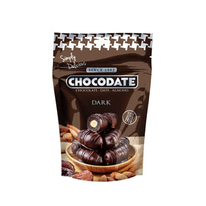 Chocodate Dark | Exquisite Bite Sized Delicacy | Handmade Treat - Rich Silky Chocolate - Velvety Arabian Date - Golden Roasted Almond - Perfect Snacking