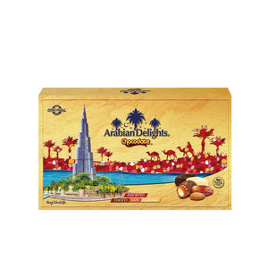 Arabian Delights Assorted Chocodate, Classic Chocolate Coated Bite-Sized Snacks, Stuffed w/ Golden Roasted Almonds, Dates | Snacks & Sweets Pouch - 180g