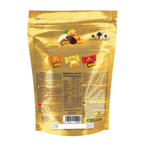 Arabian Delights Chocolate Apricots, Assorted Pack, Coated Bite-Sized Snacks - 230 gm