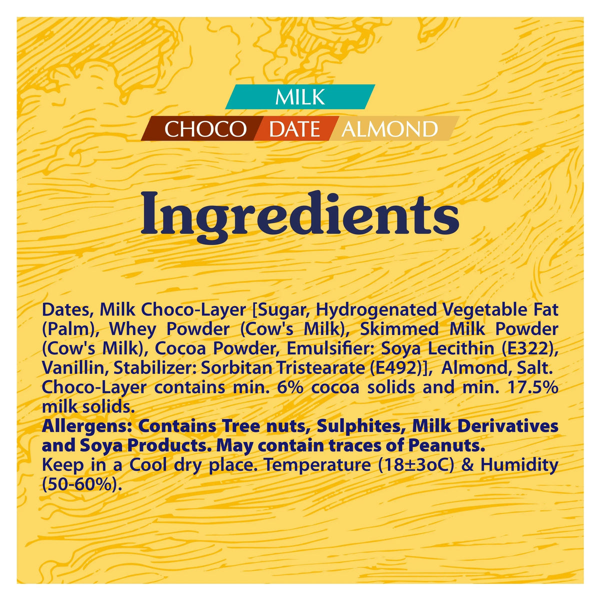 Arabian Delights Milk Chocodate, Classic Chocolate Coated Bite-Sized Snacks, Stuffed w/ Golden Roasted Almonds, Dates | Snacks & Sweets Pouch - 150g