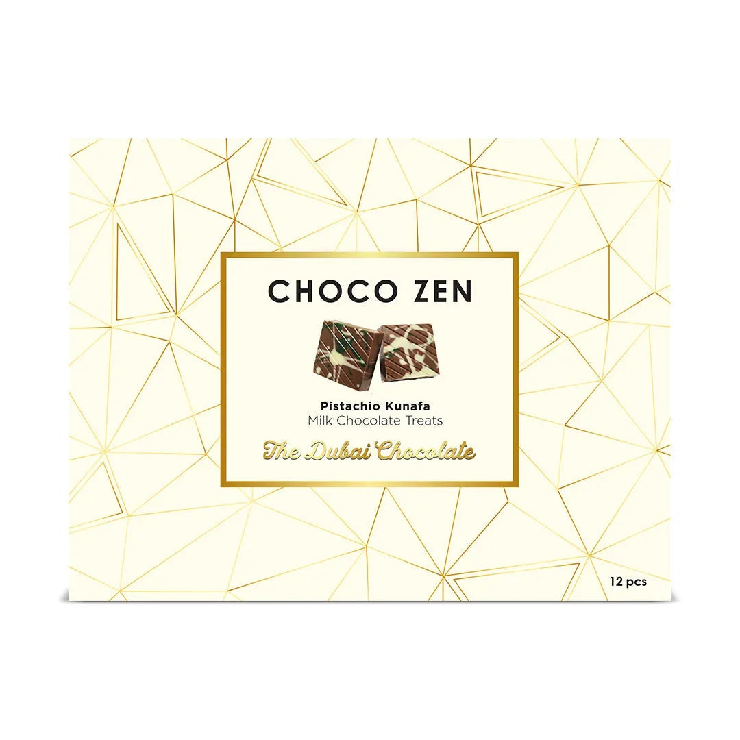 Choco Zen Pistachio Kunafa Dubai Chocolate Milk Treats - 216g 12 pcs