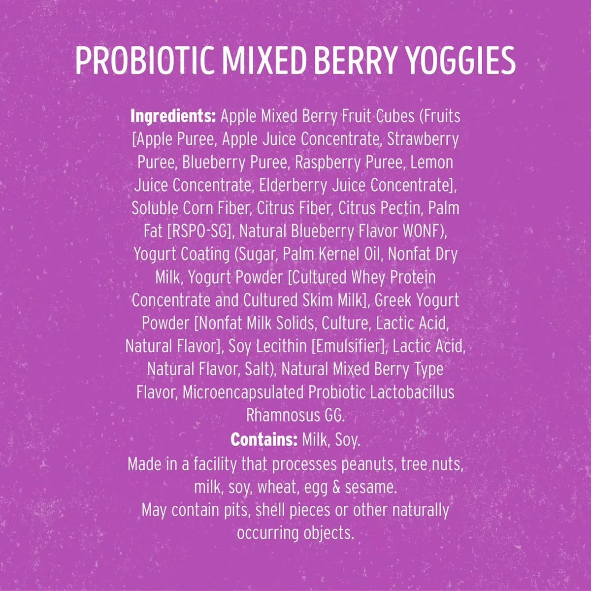 Nature's Garden Probiotic Mixed Berry Yoggies 480g, 24 pk.
