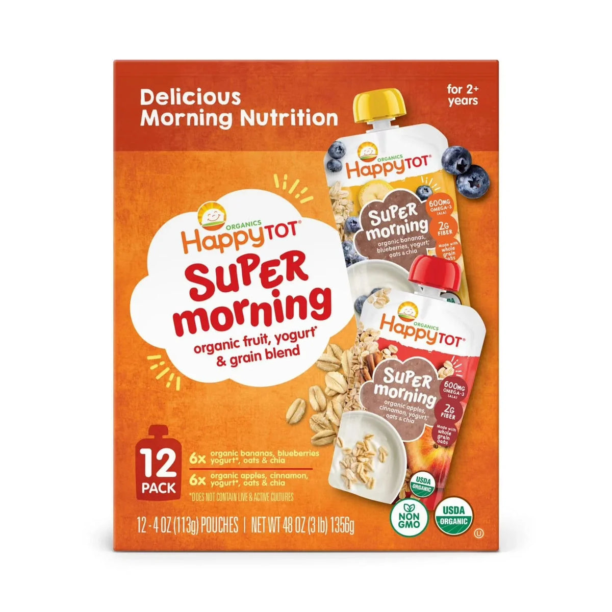 Happy Tot Super Morning Pouches, 12 × 113 g - View 2 | Welaza