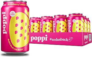 Poppi Low Sugar Strawberry Lemon Soda 330ml X 24 Pcs