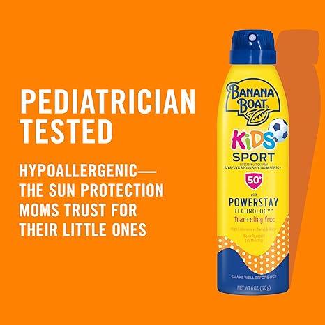 Banana Boat Sport Kids Sunscreen Spray SPF 50, Twin Pack