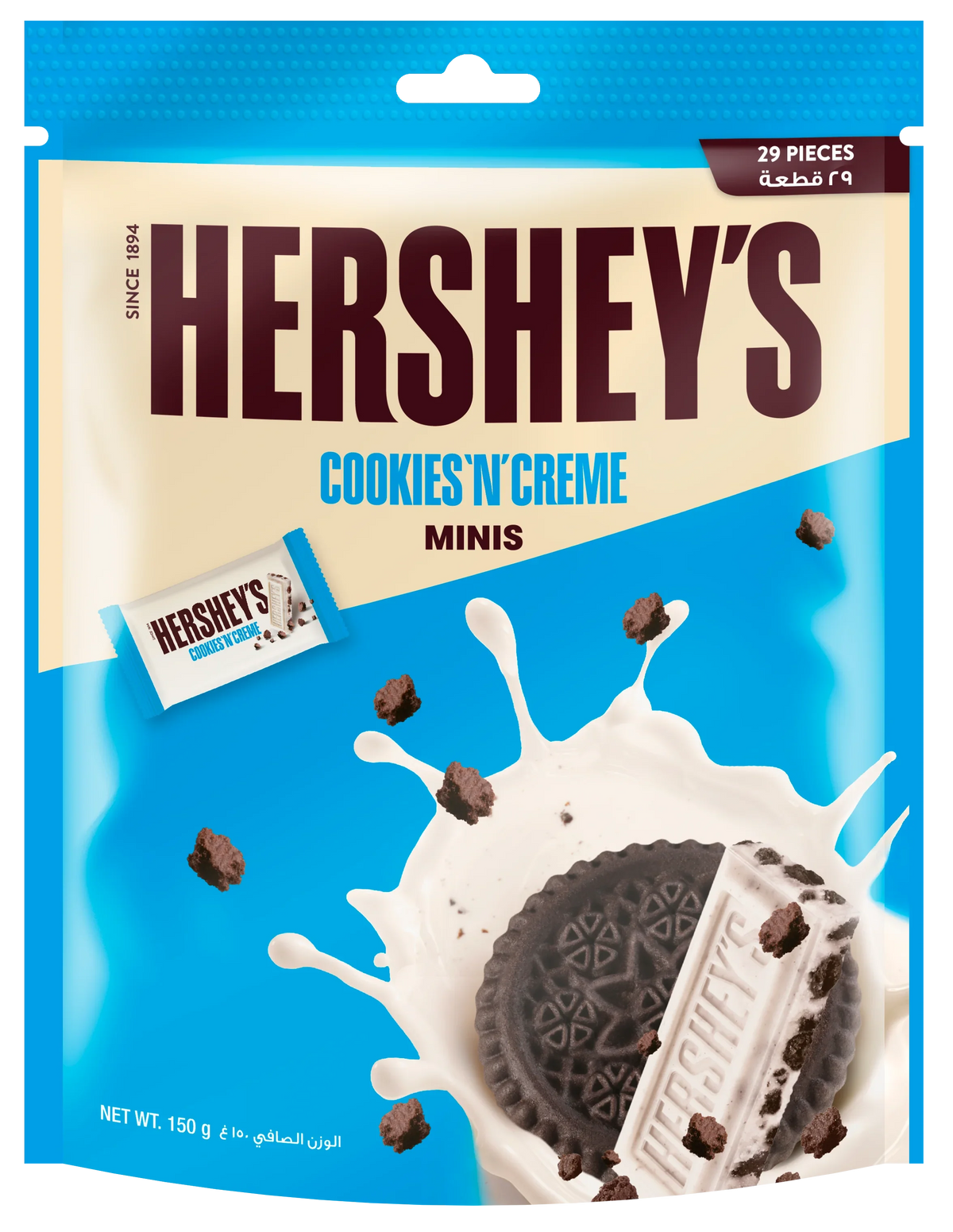 Hershey's Cookies 'N' Crème Minis Pouch 150gm - Promo