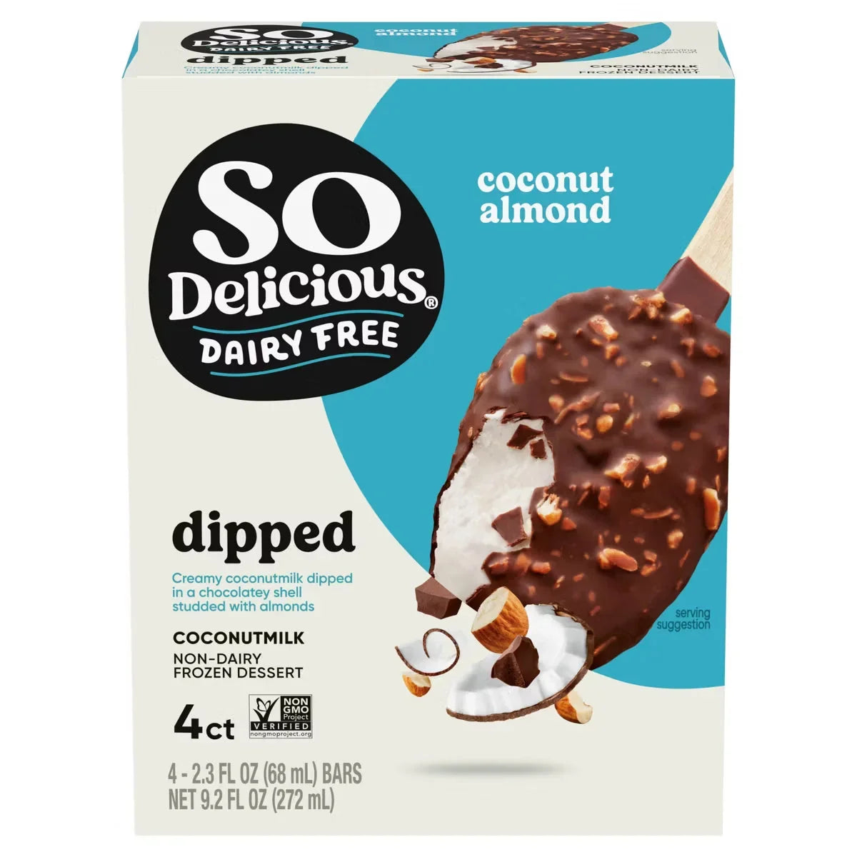 So Delicious Frozen Dessert Dipped Coconut Almond Bar 272ml