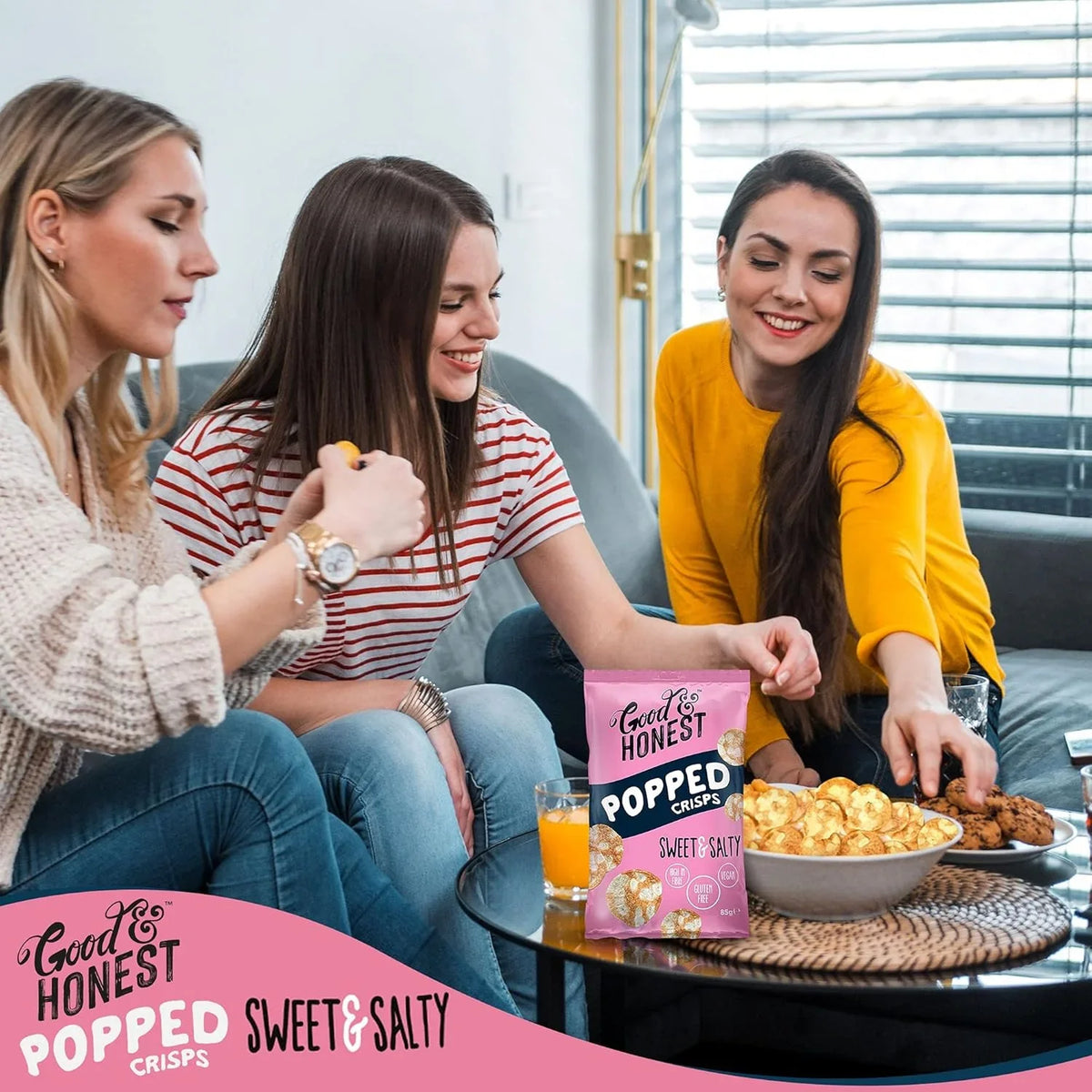 Good & Honest Gluten-Free Sweet & Salty Popped Crisps 75g - View 4 | Welaza