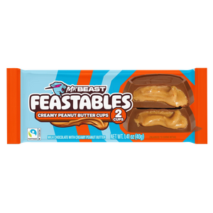 Mr Beast Feastables Peanut Butter Cups 40gm, Made with Grass-Fed Milk Chocolate and Organic Cocoa