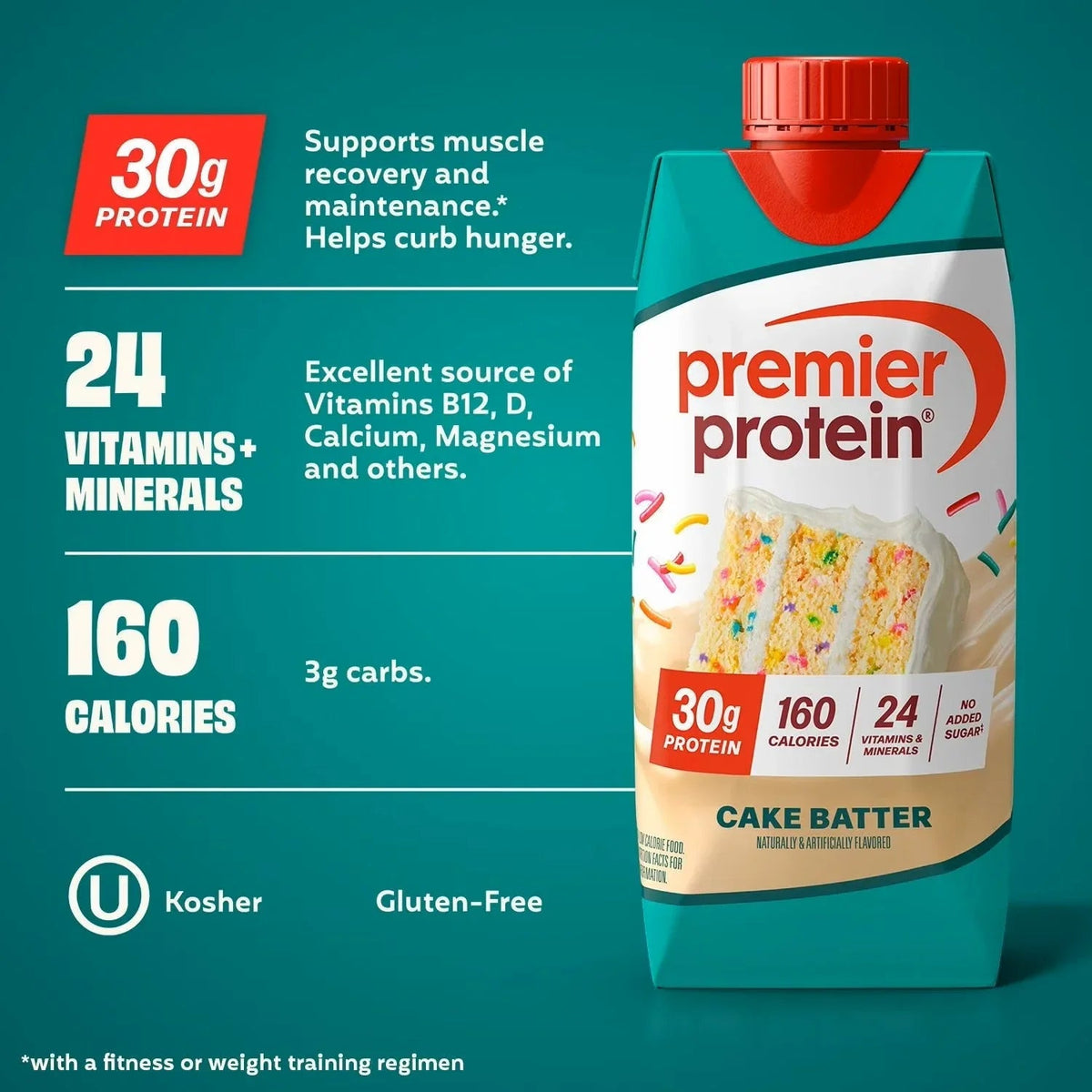 Premier Protein 30g High Protein Shake, Cake Batter Delight - 325ml