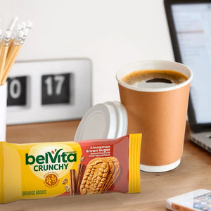 Belvita Crunchy Breakfast Biscuits, Cinnamon Brown Sugar - 1.25 kg (25 Packs of 4)