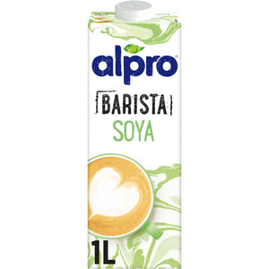 Alpro Barista Soya Drink, 1L, Totally Plant Based, Dairy & Gluten Free, Vegan, Naturally Free From Lactose, Fabulously Foamable Addition To Your Coffee