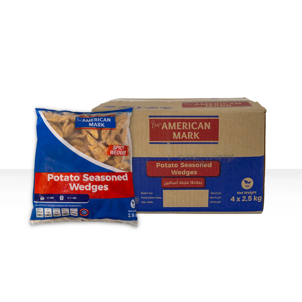 Seasoned Potato Wedges - 2.5kg 4×2.5kg