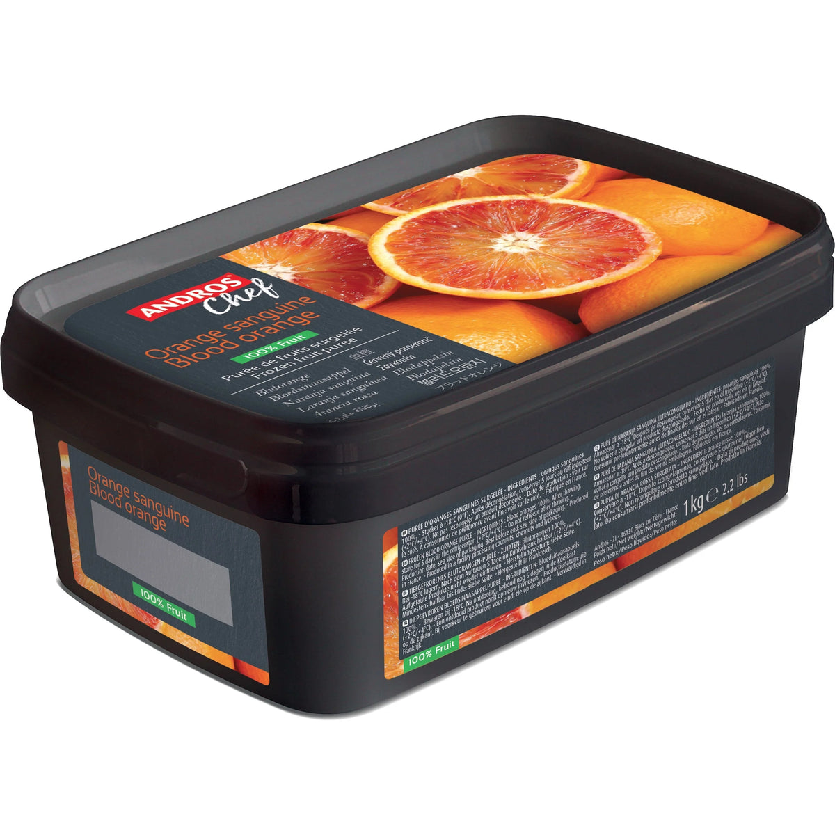 Andros Chef Frozen Unsweetened blood orange Puree 1kg