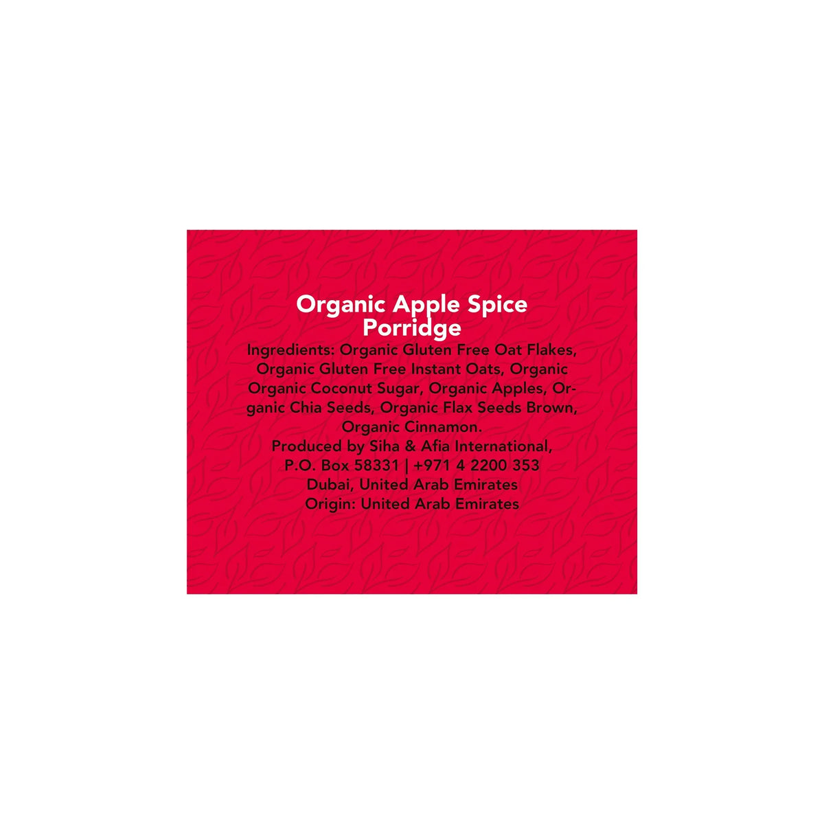 Meadows Organic Apple Spice Porridge 400g