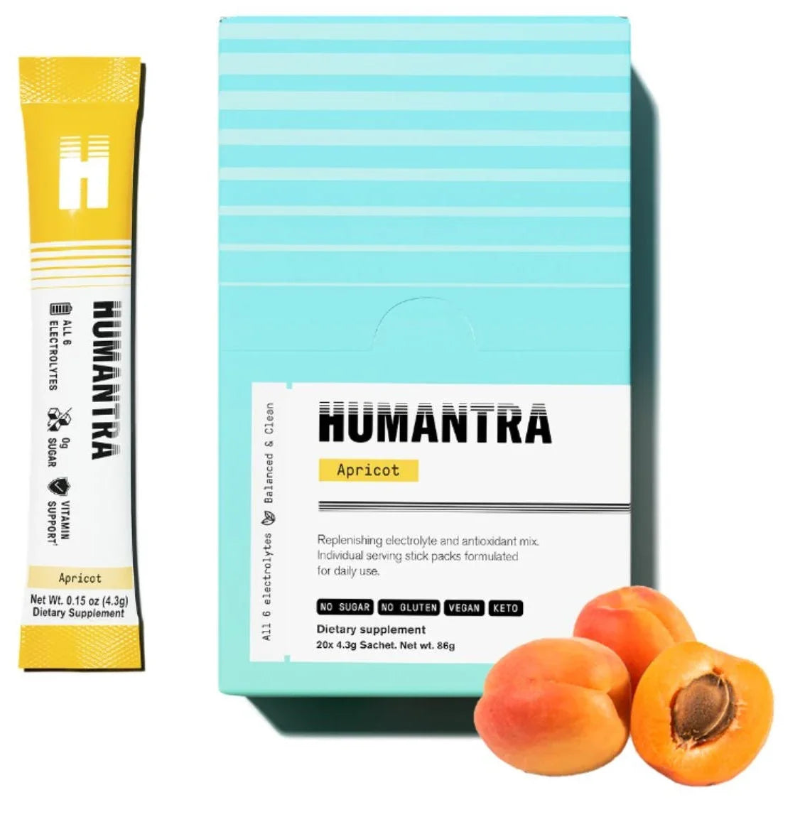 Humantra 3 Flavors Bundle Apricot, Berry Pomegranate, Lychee Electrolyte Hydration Pack – Zero Sugar, 20 Servings, 72g Each 6