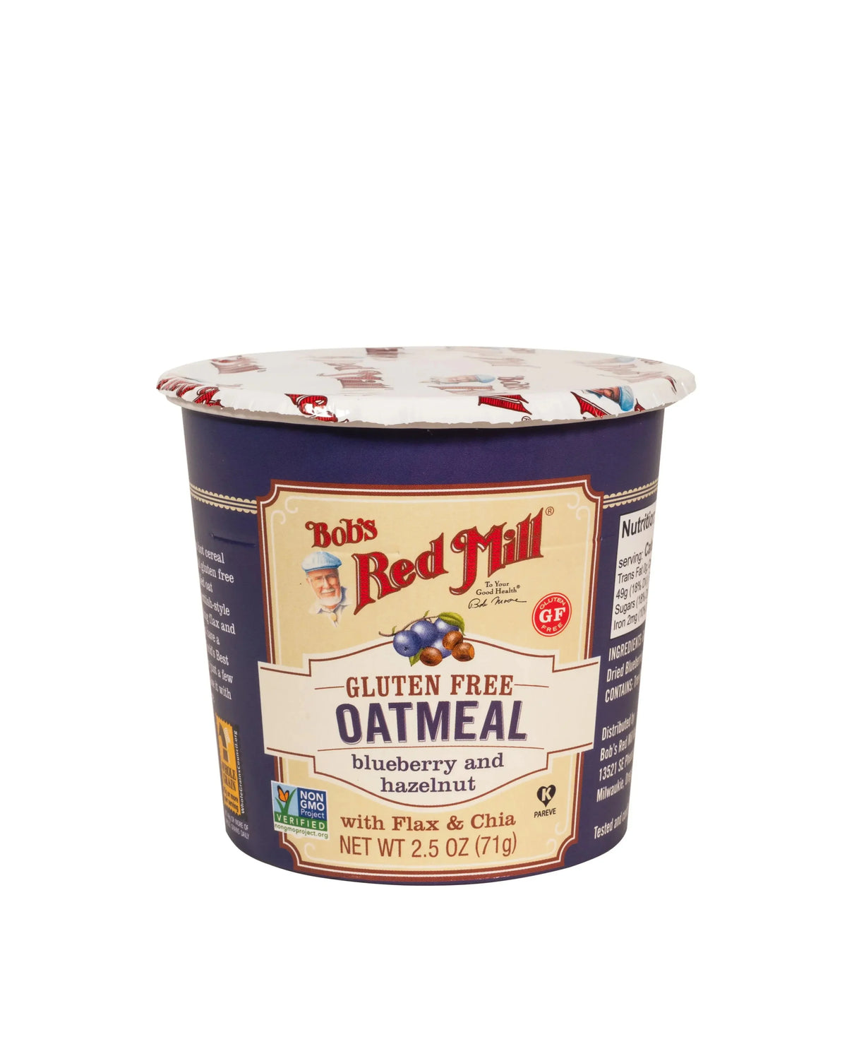 Bob's Red Mill Gluten Free Oatmeal Cup-Blueberry & Hazelnut with Flax & Chia, Non-GMO 71gm