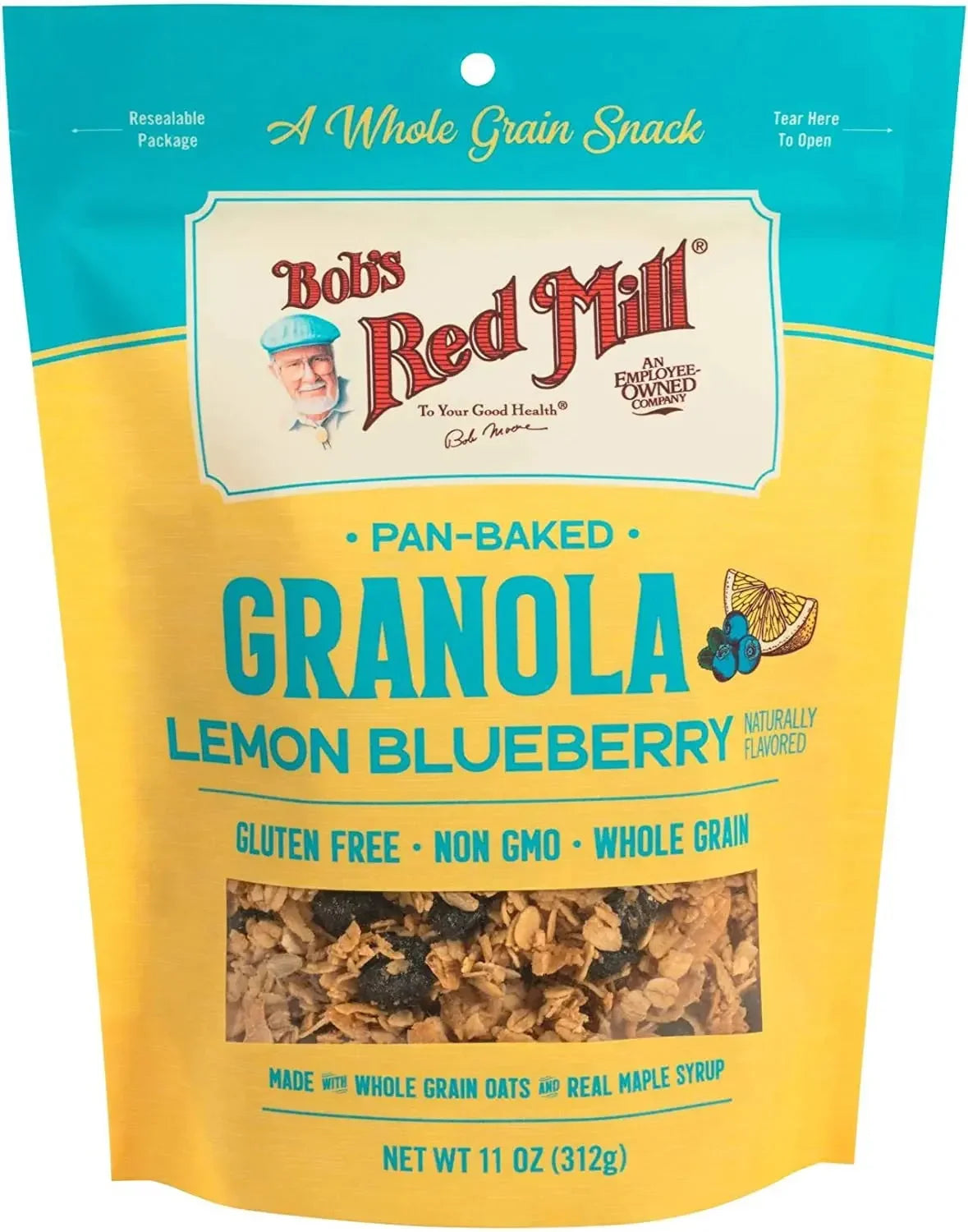 Bob's Red Mill Homestyle Granola Lemon Blueberry, Gluten Free, Whole Grain, Non-GMO 312gm