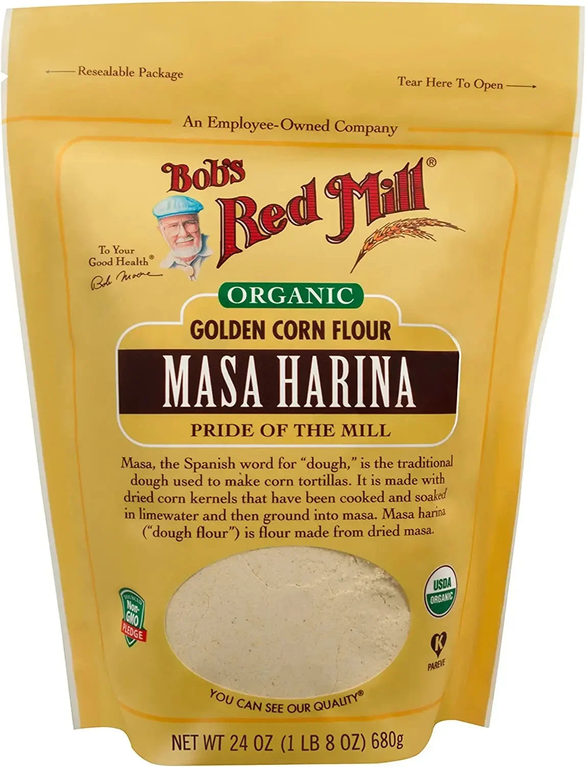 Bob's Red Mill Organic Golden Corn Masa Harina Flour, 680gm