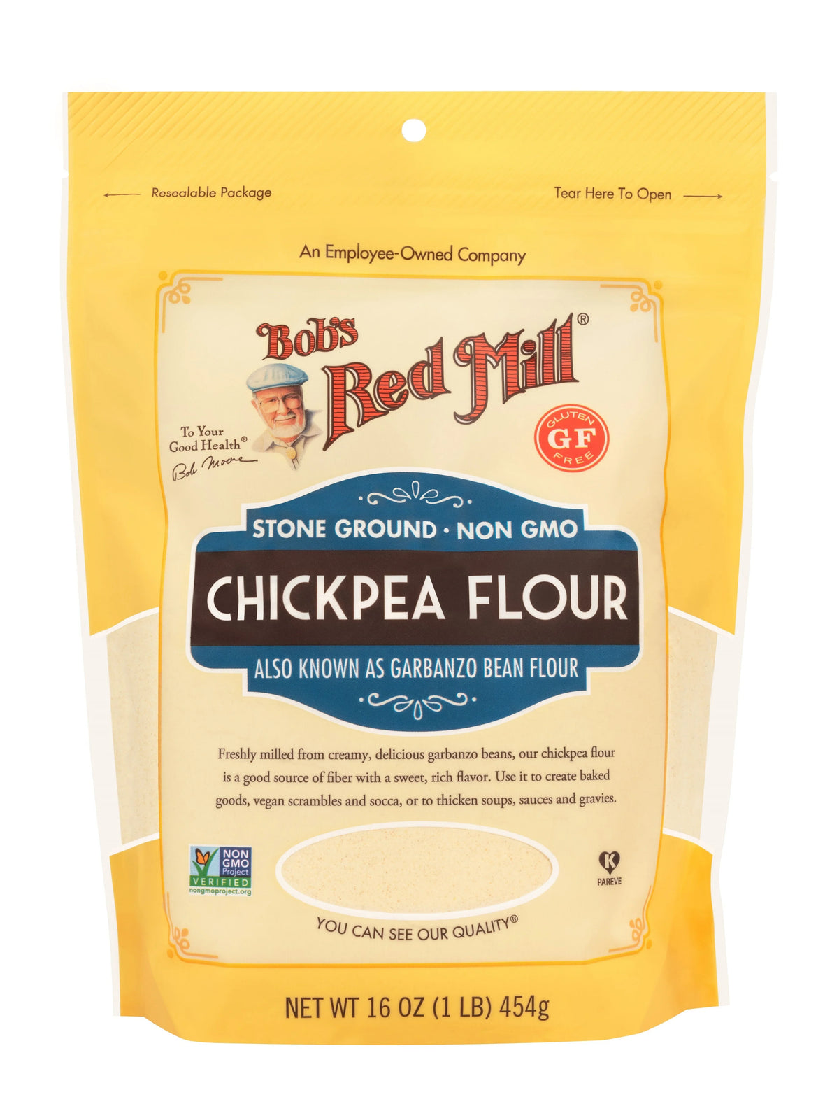 Bob's Red Mill Stone Ground Chickpea Flour , Non-GMO 454gm  (Garbanzo Bean Flour)