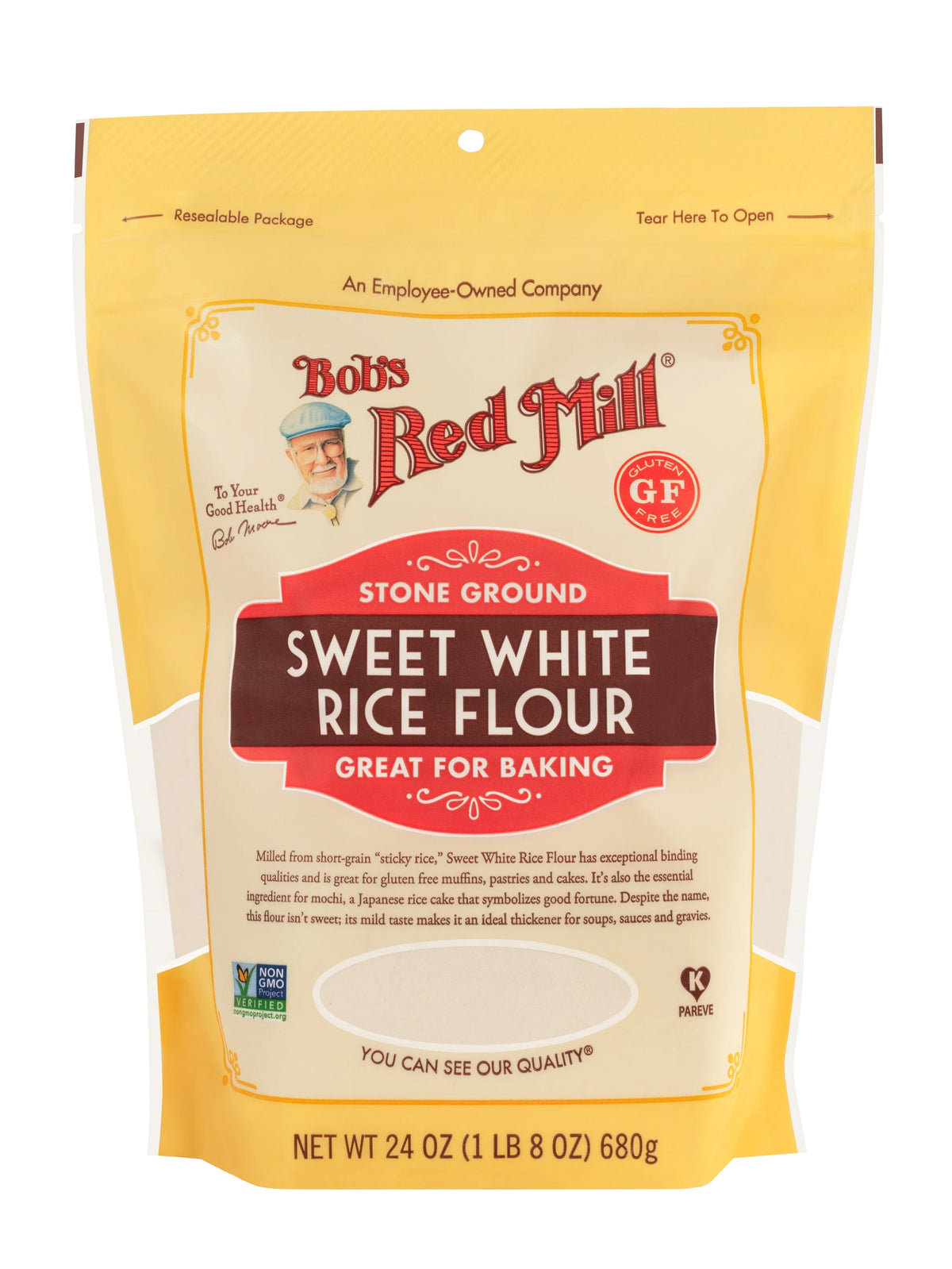 Bob's Red Mill Sweet White Rice Flour, Gluten Free, Non-GMO, 680gm