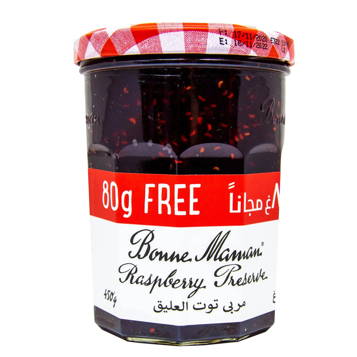 Bonne Maman Raspberry Preserve (370g) + 80gm FREE