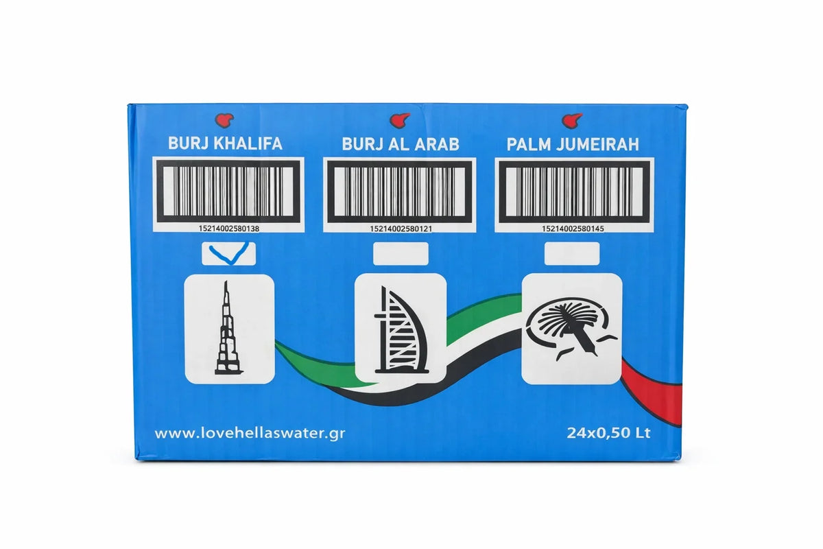 Love Hellas Premium Greek Natural Mineral Still Water - Pack of 24 PET bottle 500ml Burj Khalifa