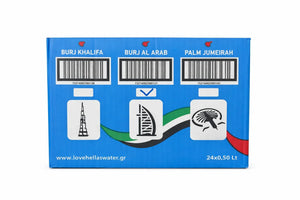 Love Hellas Premium Greek Natural Mineral Still Water - Pack of 24 PET bottle 500ml Burj Al Arab