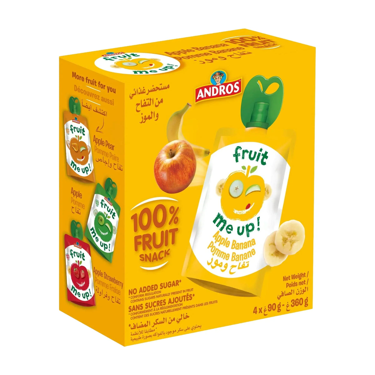 Fruit Me Up Apple & Banana Pouches, 4 × 90 g