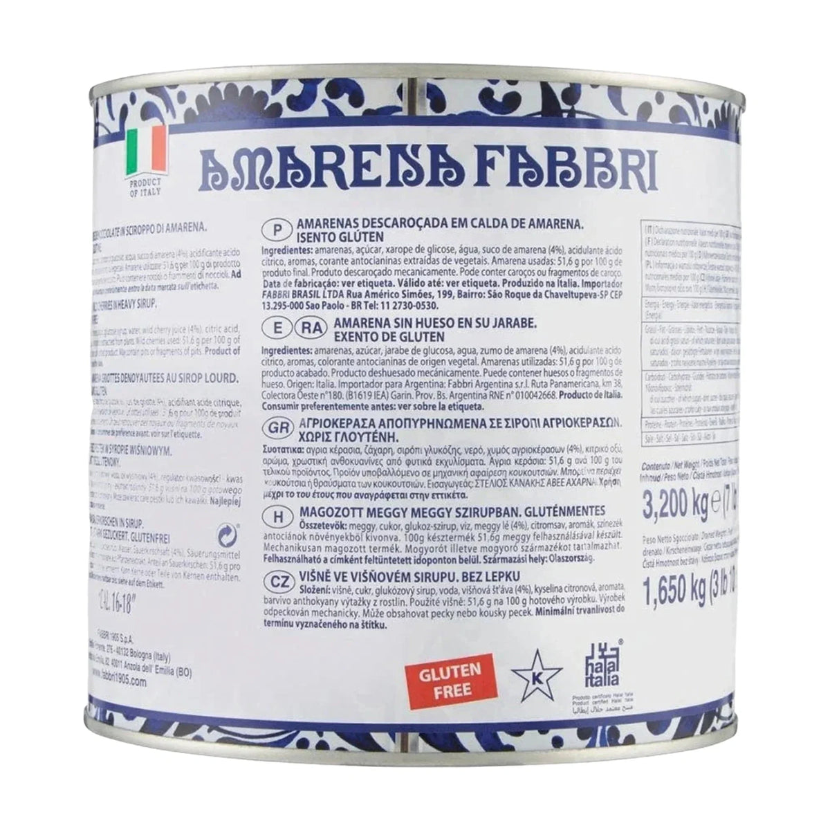Fabbri Amarena Cherries, 3.2 kg Tin