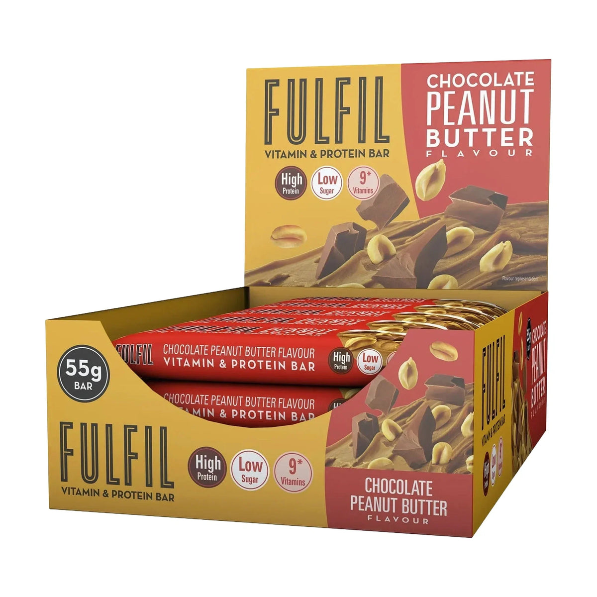 Fulfil Chocolate Peanut Butter Protein Bars, 15 × 55 g