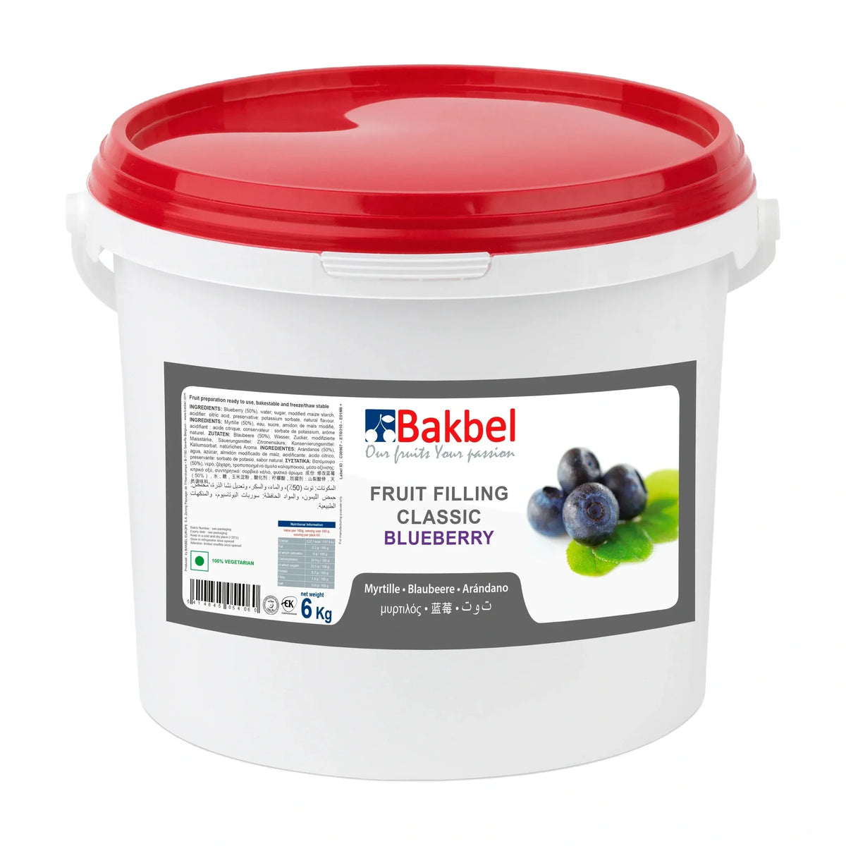 Bakbel Les Fruit Blueberry Filling 50%, 6 kg