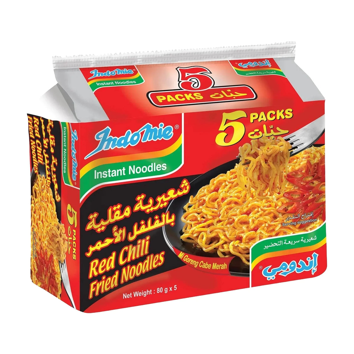 Indomie Red Chili Fried Noodles with Seasoning Powder and Sauce - Each