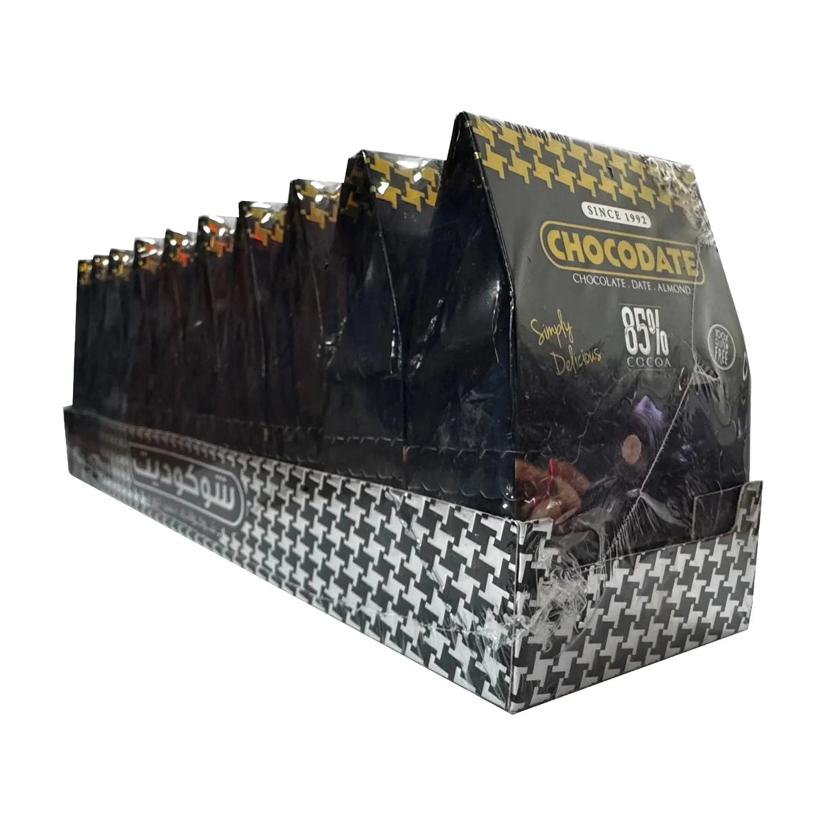 Chocodate Extra Dark Almond Dates, 10 × 33 g