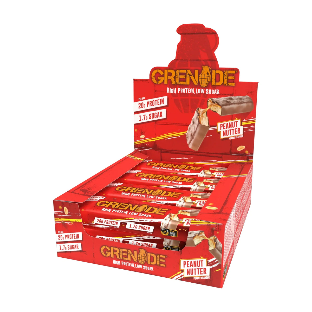 Grenade Peanut Nutter Protein Bars, 12 × 60 g
