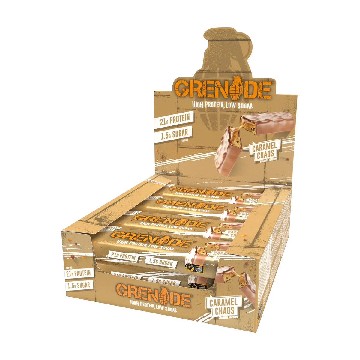 Grenade Caramel Chaos Protein Bars, 12 × 60 g
