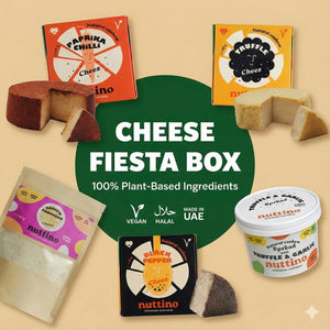 WELAZA CHEESE FIESTA BOX featuring assorted vegan cashew cheeses and spreads in UAE