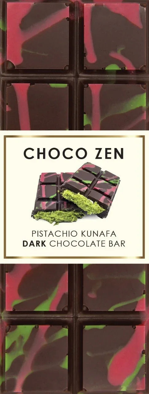 Choco Zen Pistachio Kunafa Dark Dubai Chocolate Bar