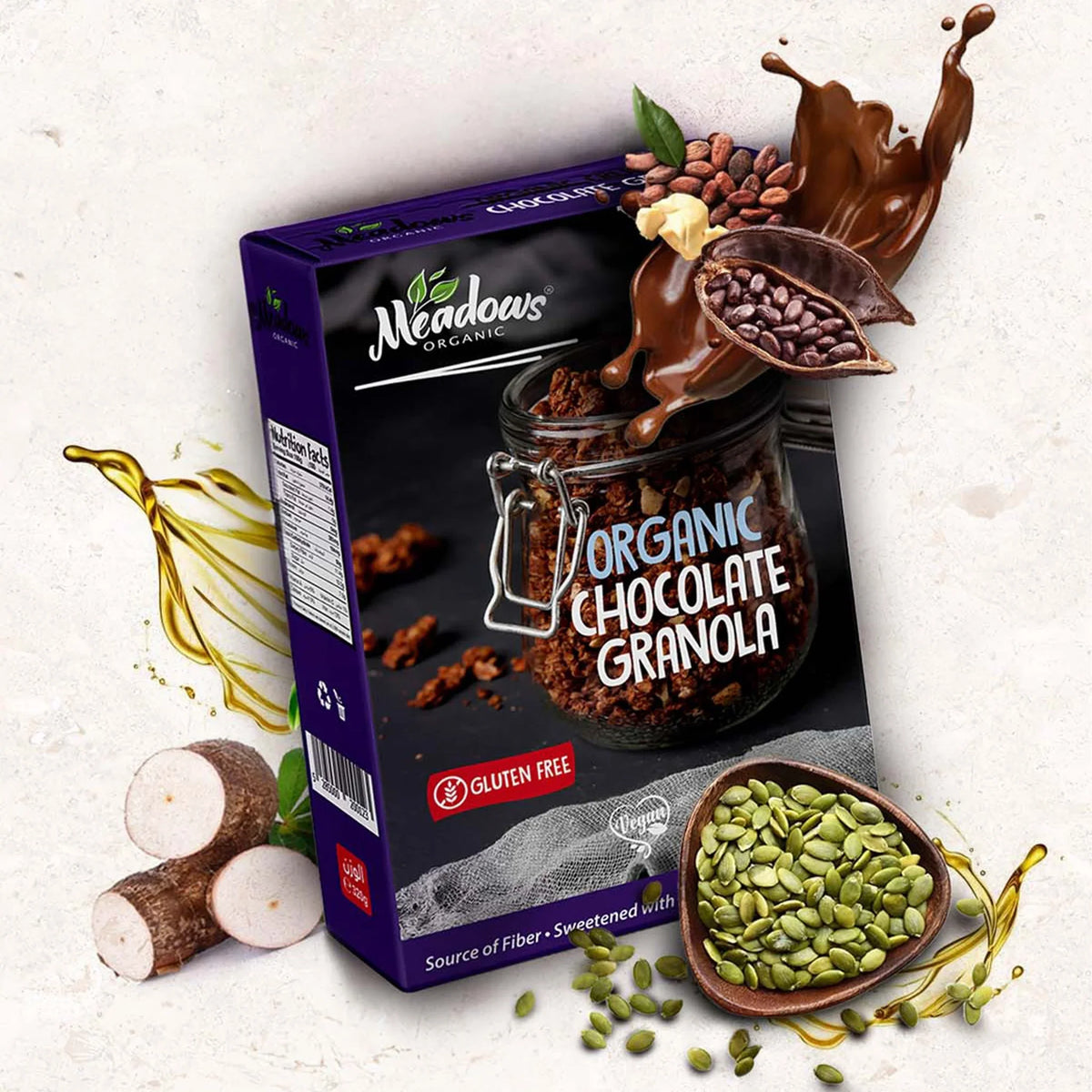 Meadows Organic Crunchy Granola Chocolate 320g
